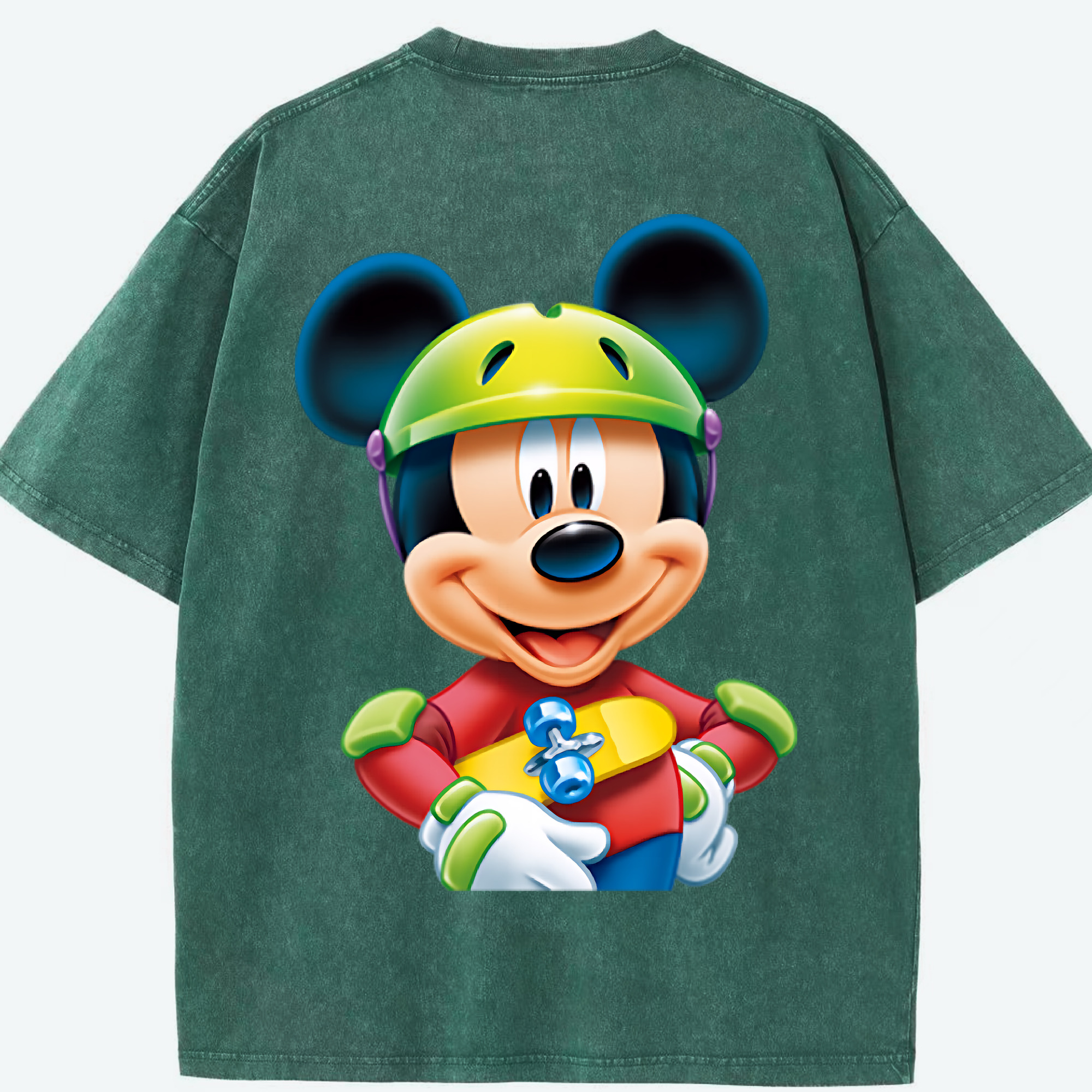 （画像用） ミッキーマウス Mickey Mouse 綿100% ヴィンテージ風 半袖Tシャツ（背面プリント）